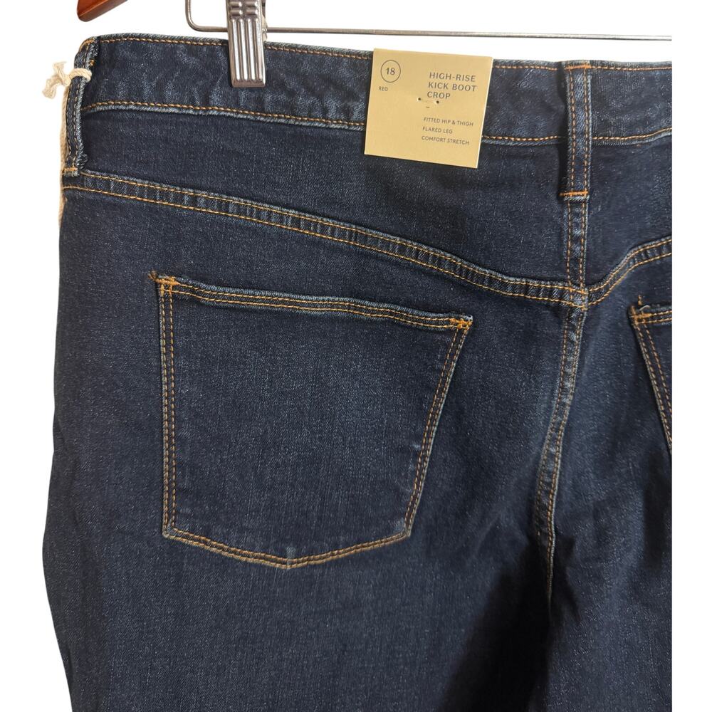 Universal Thread 18 High Rise Kick Boot Crop Jeans Dark Wash Stretch NWT New - Picture 4 of 9